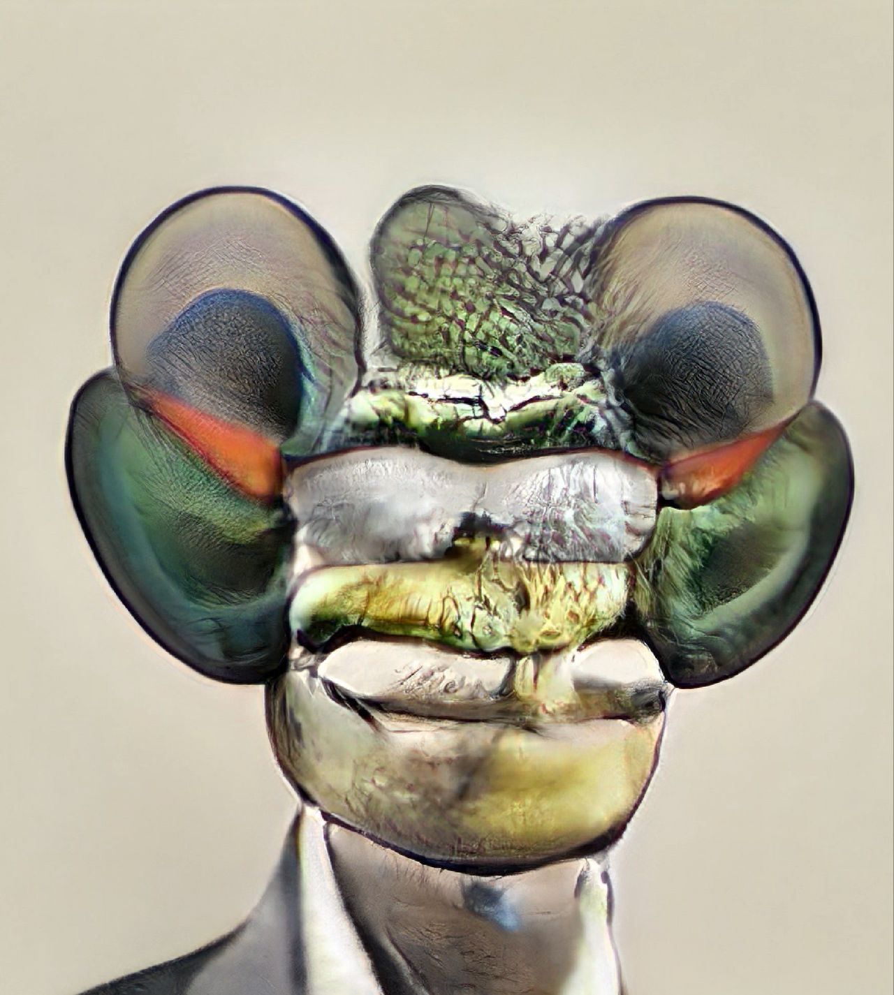 A human insect hybrid face generated by styleGAN2